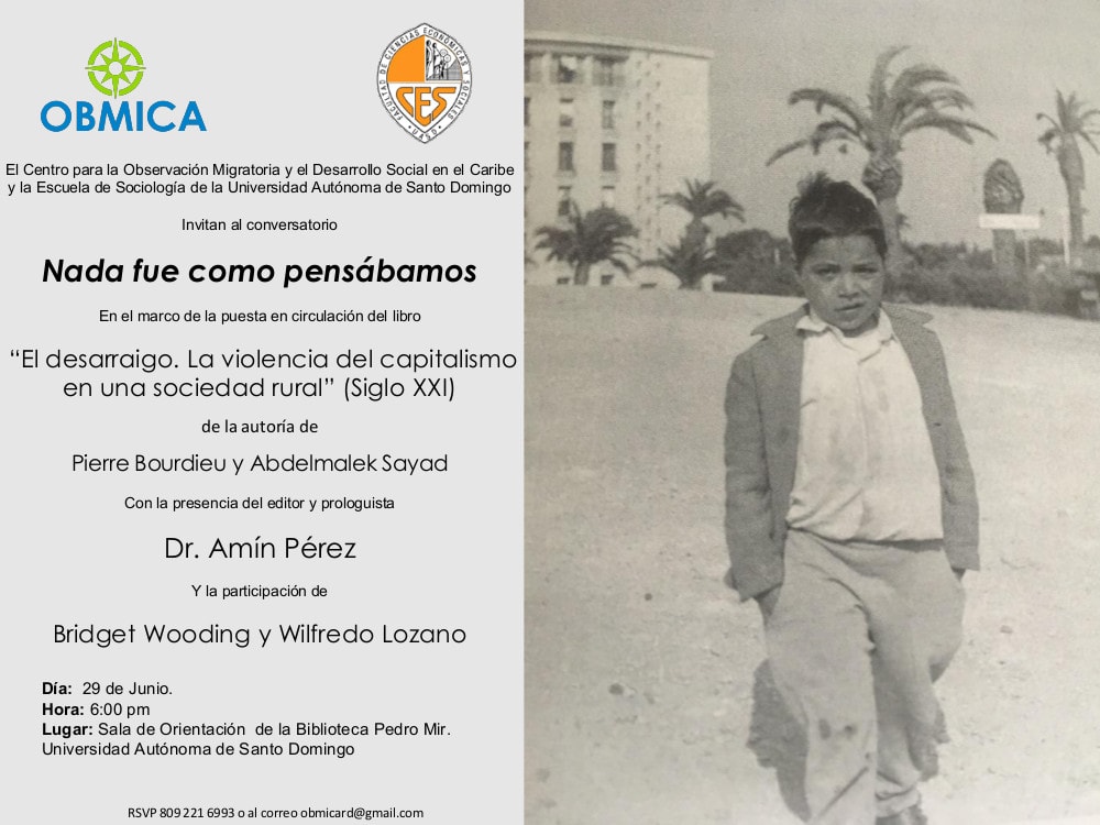 Imagen de La UASD y OBMICA presentan la edición de Amín Pérez de “El Desarraigo”