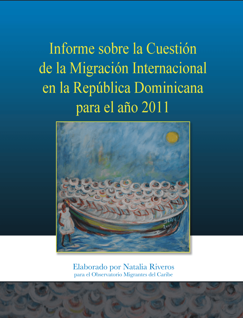 Couverture de Rapport sur la question de la migration internationale en Republique dominicaine pour l'annee 2011