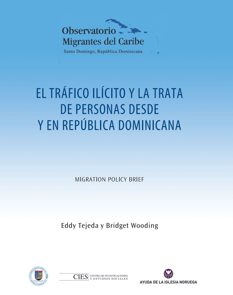 Portada de El tráfico ilícito y la trata de personas desde y en República Dominicana.