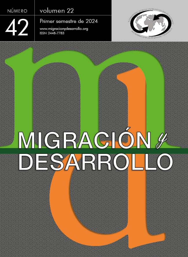 Cover of Impacts of COVID-19 on the Haitian Migrant Population and Their Descendants in the Dominican Republic's Border Region with Haiti - Migracion y Desarrollo, volume 22, issue 42