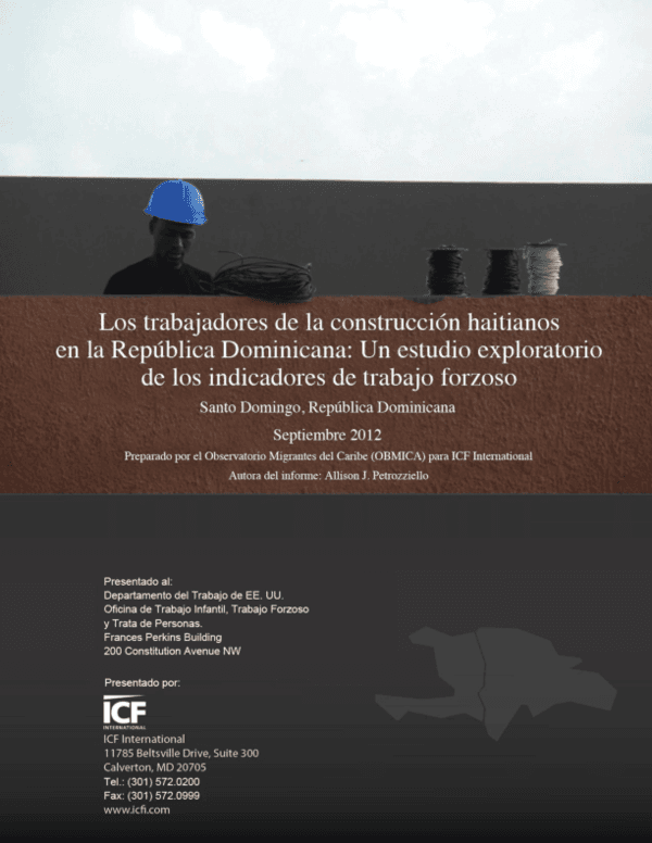 Cover of Los trabajadores de la construcción haitianos en la República Dominicana.
